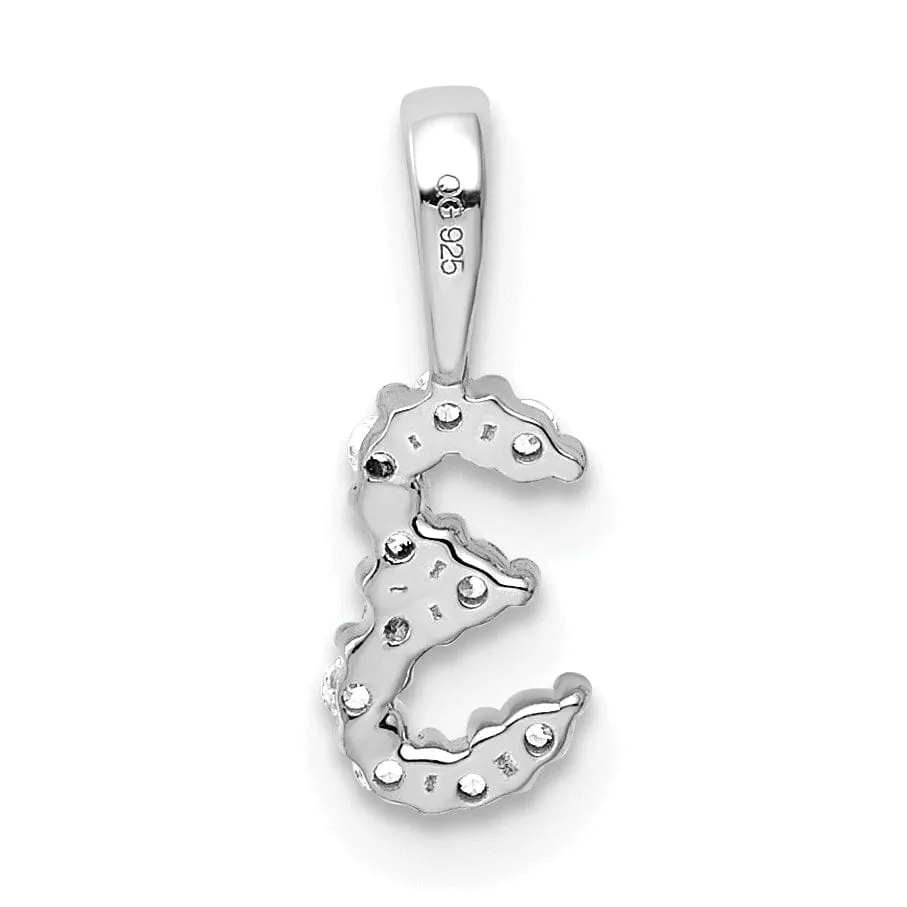 14k White Gold Polished Finish with Diamonds Number 3 Pendant