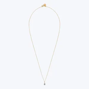 18K Gold Green Sapphire Drop Necklace