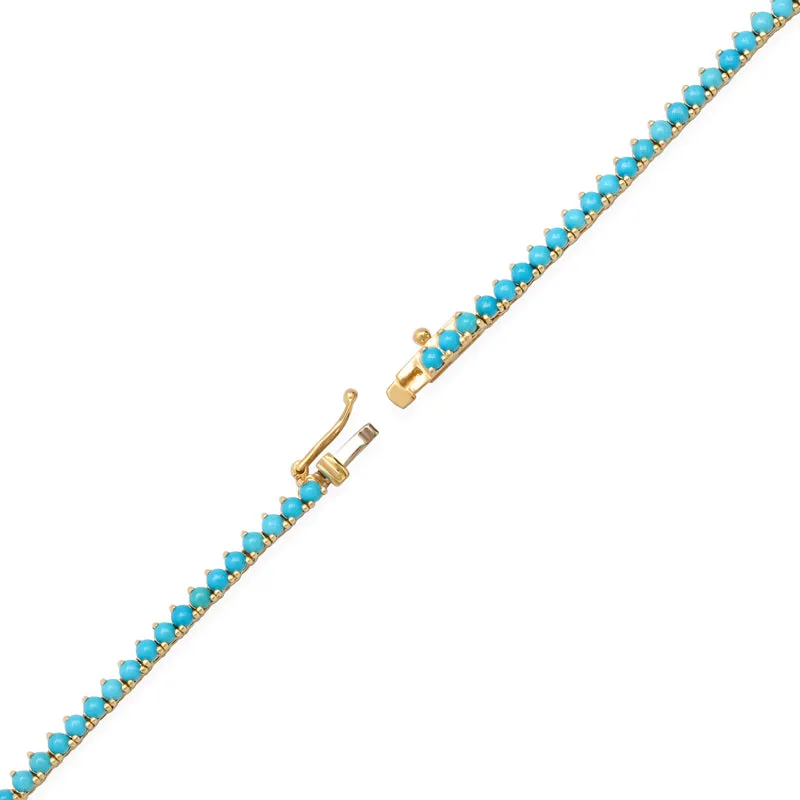 3-Prong Turquoise Tennis Necklace