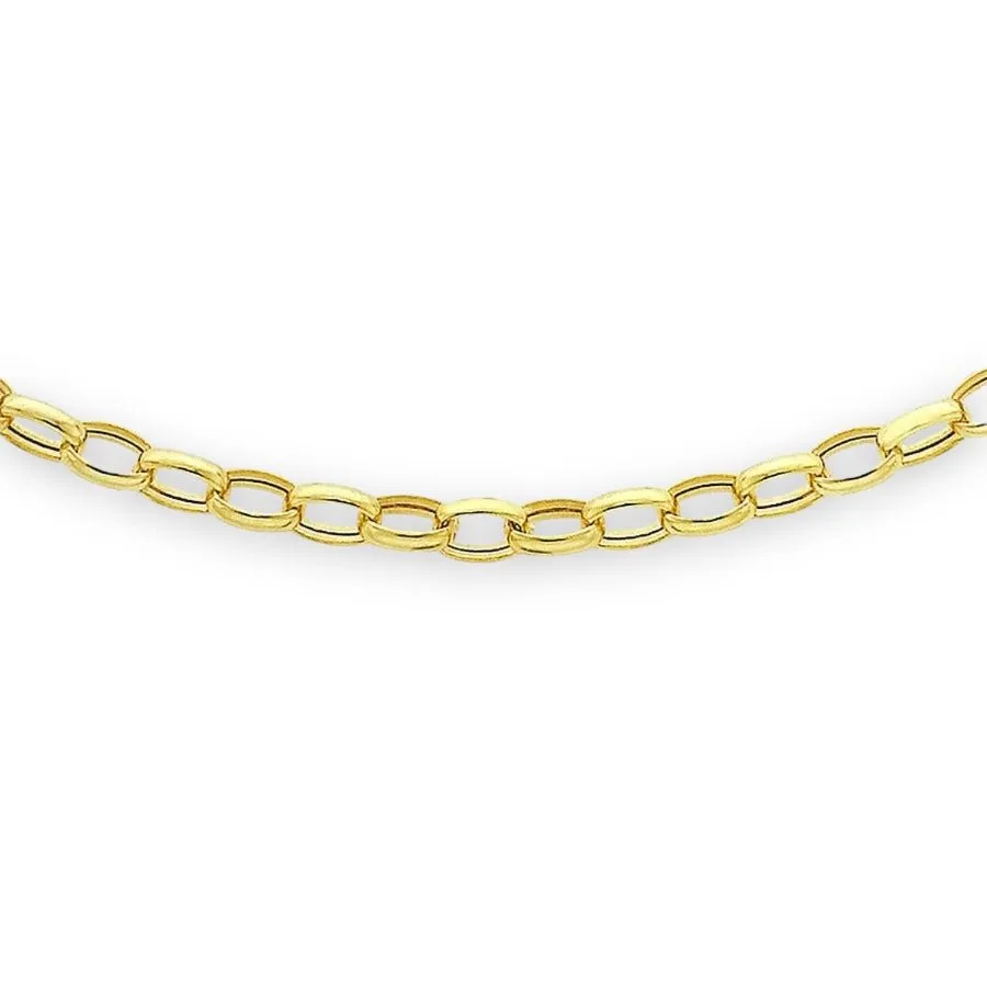 9ct Gold 3mm Oval Belcher Chain