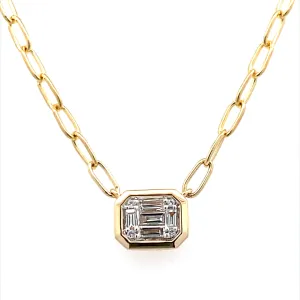 Allison Kaufman Co. Yellow Gold Diamond Solitaire Necklace