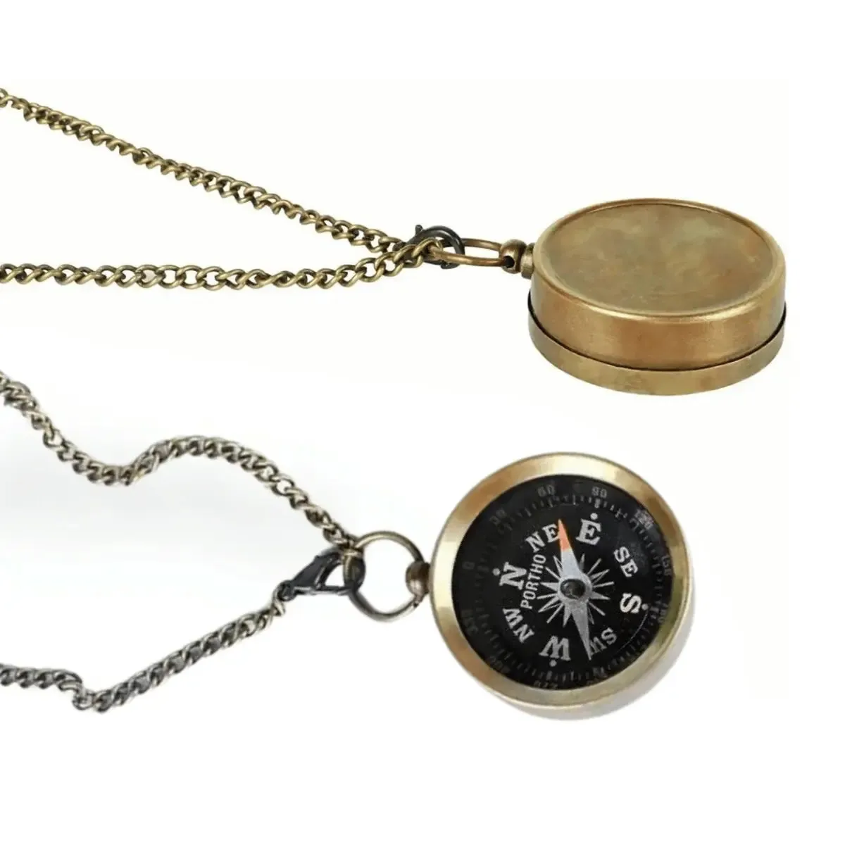 Antique Brass Compass Necklace BCN125