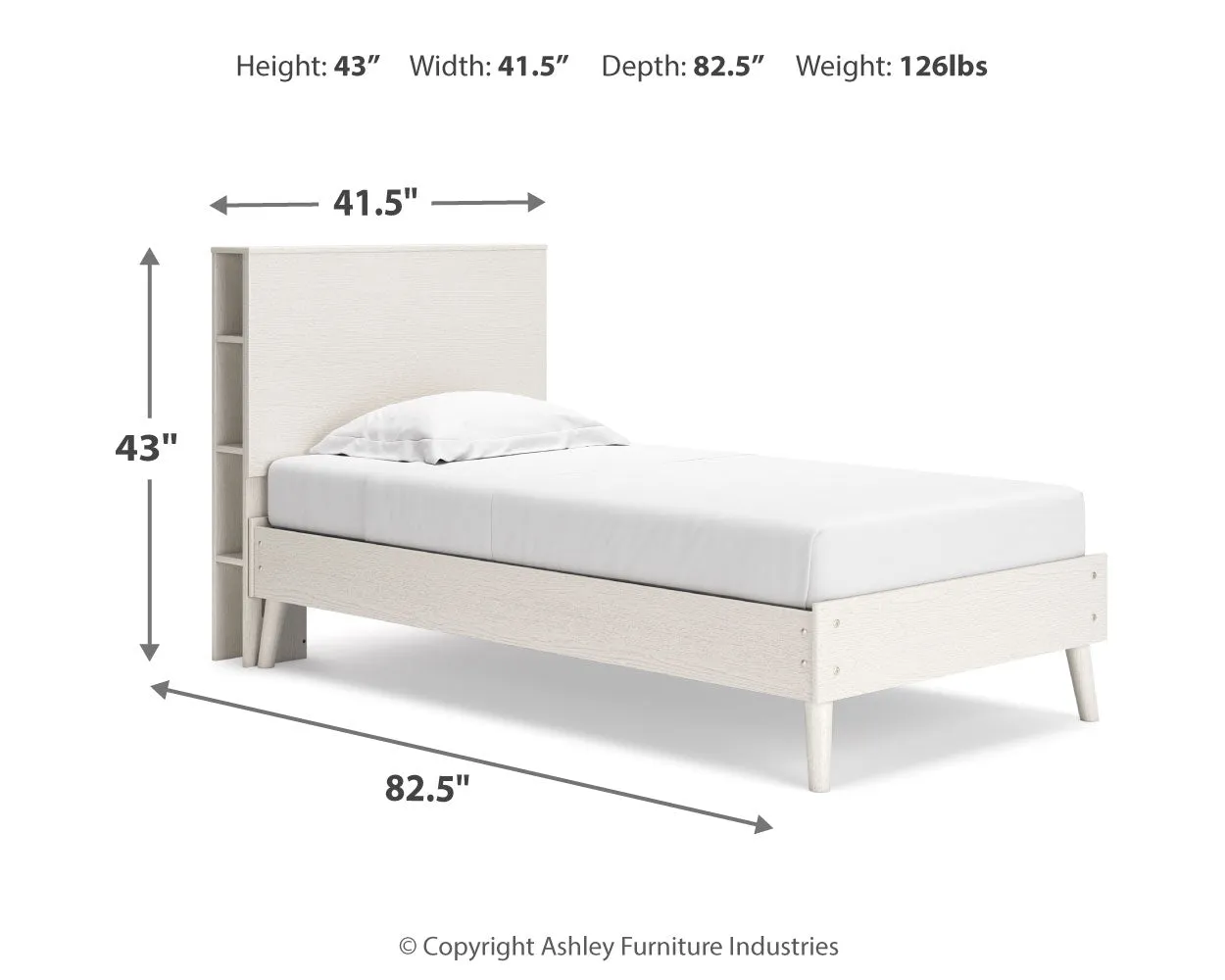 Aprilyn Twin Bookcase Bed with Dresser and 2 Nightstands