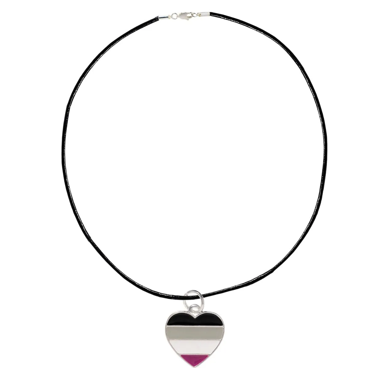 Asexual Heart LGBTQ Black Cord Necklaces