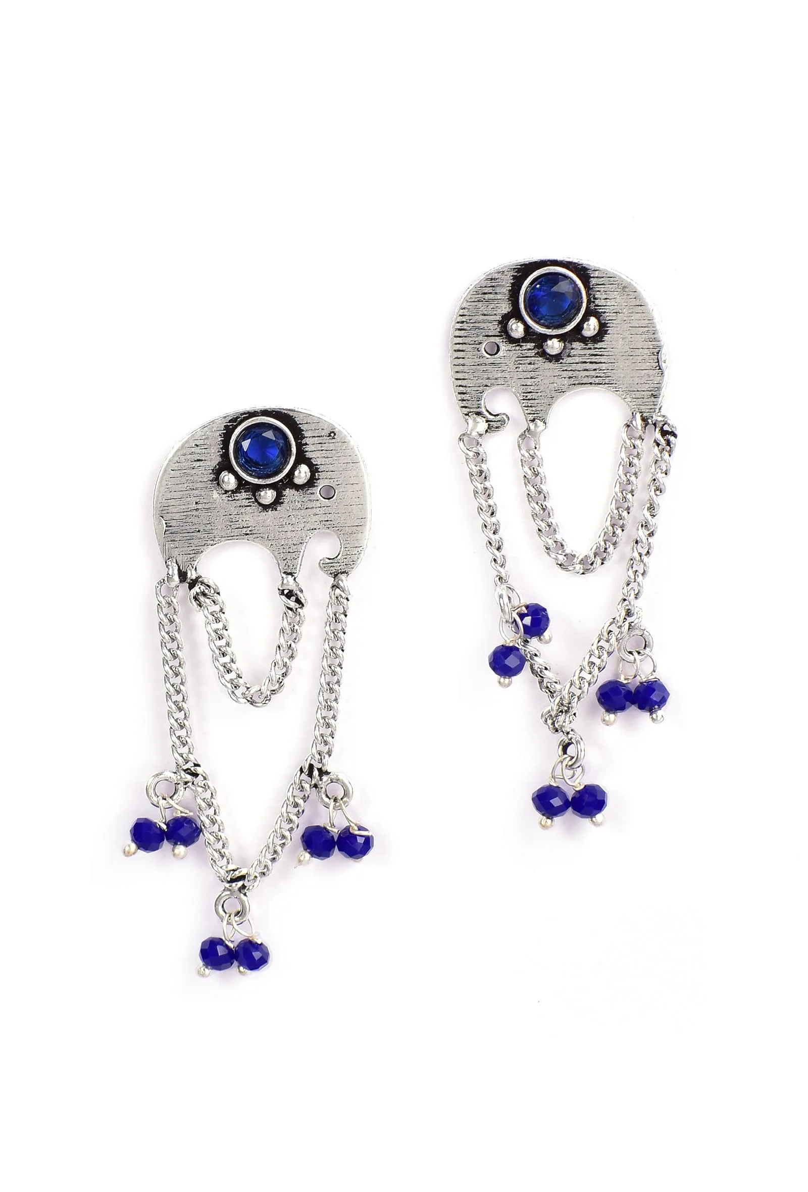 Azure Blue Chain Earrings