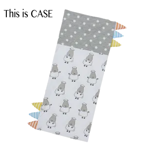 Bed-Time Buddy™ Case Big Sheepz White   Polka Dot Grey with Stripe tag - Jumbo