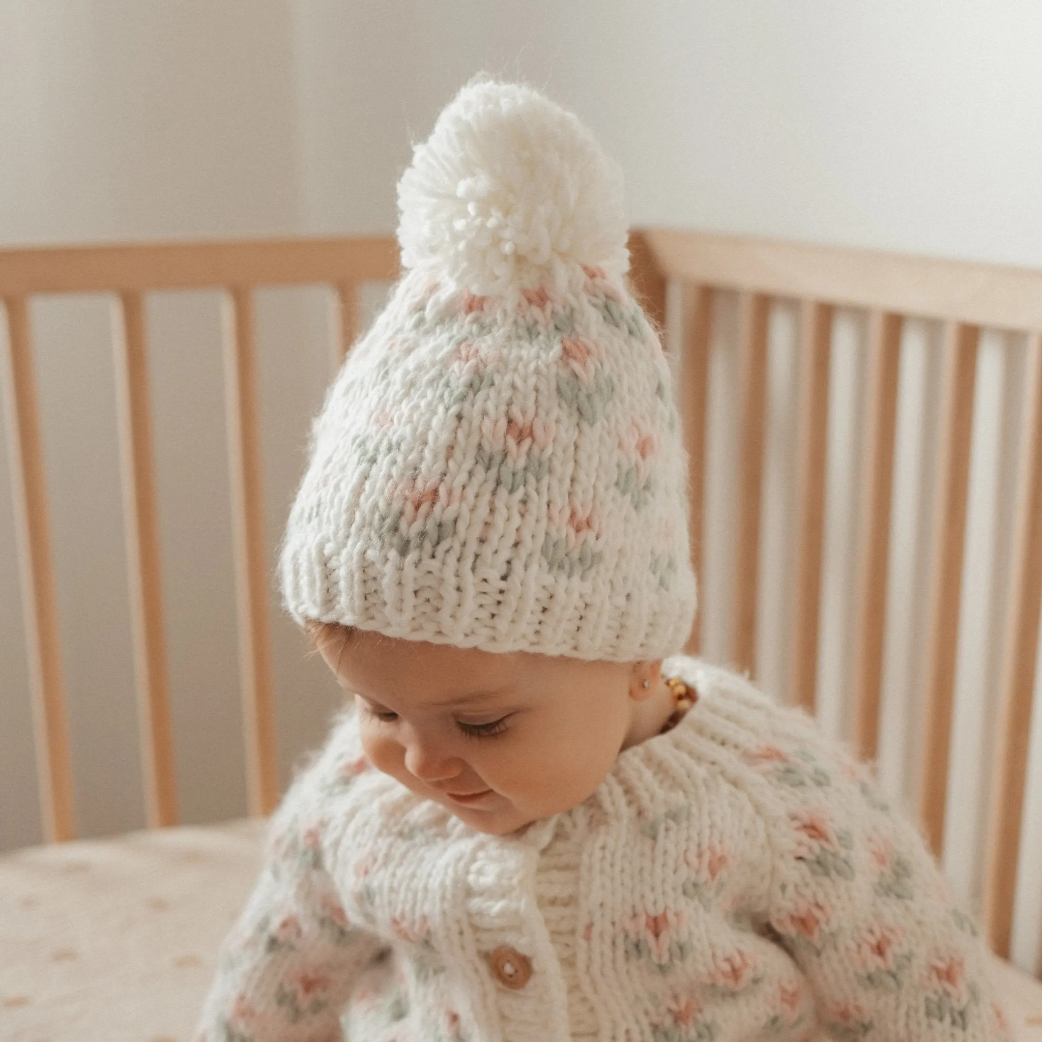 Bitty Blooms Blush Beanie Hat