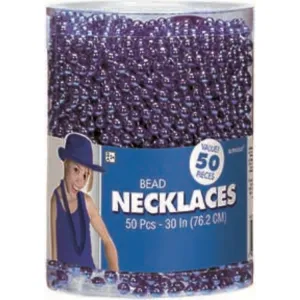 Blue Bead Necklaces 50pk