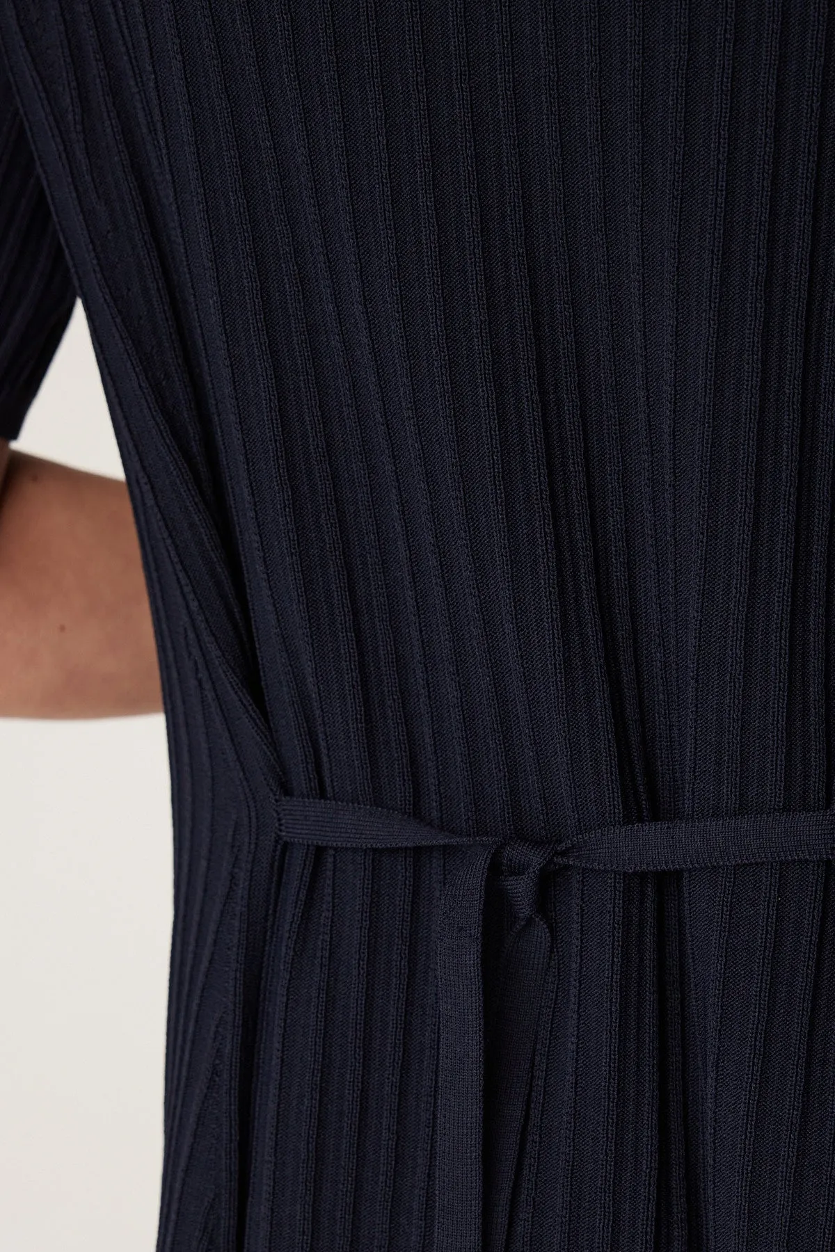 Brooke Crepe Rib Dress - Navy