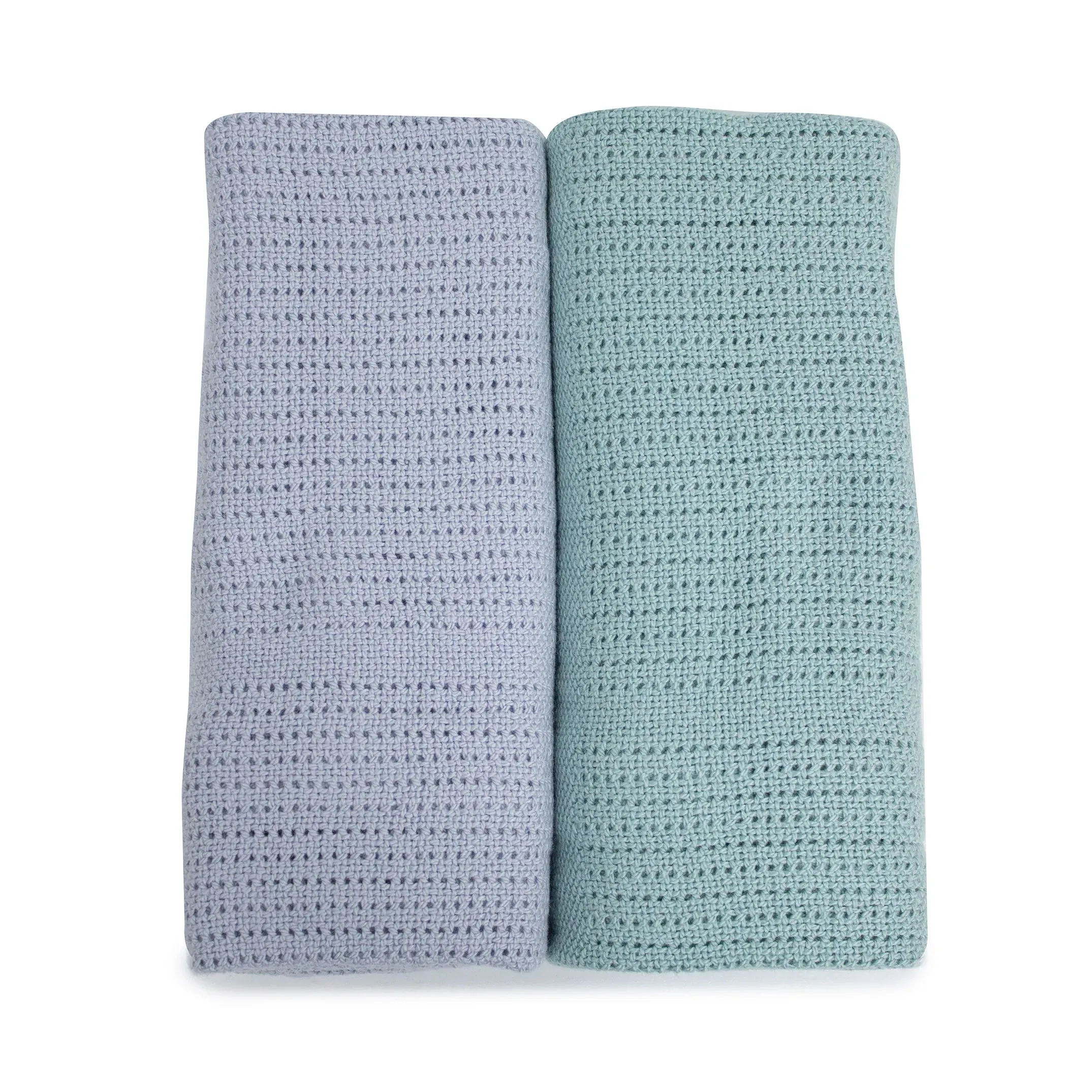 Bubba Blue Nordic 2pk Cellular Blanket - Dusty Sky/Mint