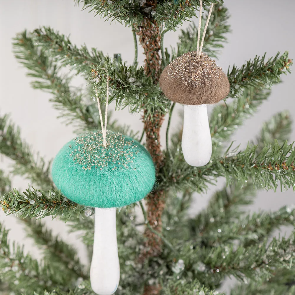 Bulk Christmas  Mushroom Ornaments Lovely Wool Felt Mushroom Gift for Xmas Tree Home Indoor Party Decor Wholesale