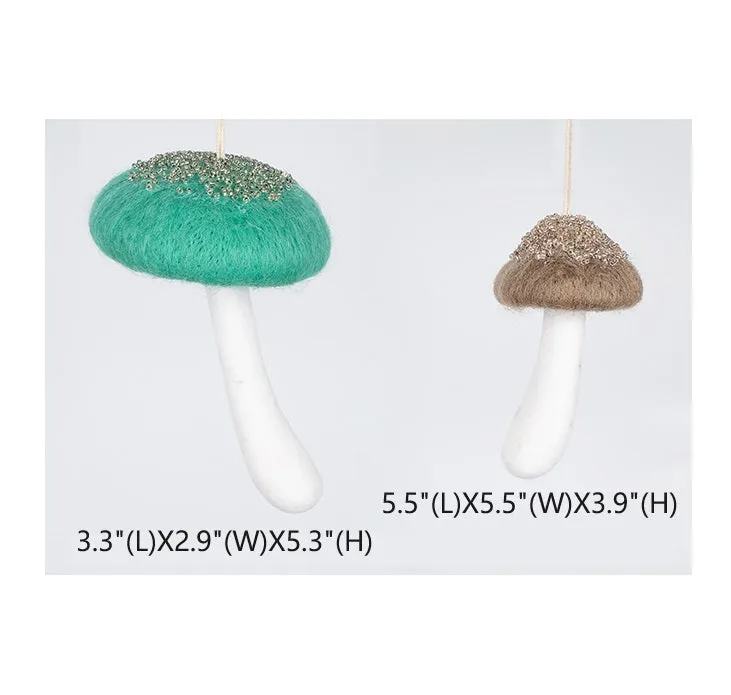 Bulk Christmas  Mushroom Ornaments Lovely Wool Felt Mushroom Gift for Xmas Tree Home Indoor Party Decor Wholesale