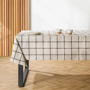 Carmel Designs Tablecloth Country Check - Neutral Grey