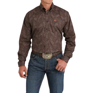 Cinch Men's Paisley Print Brown Shirt