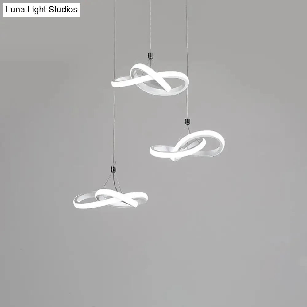 Contemporary LED Pendant Chandelier: Seamless Metal Suspension Light in Warm/White