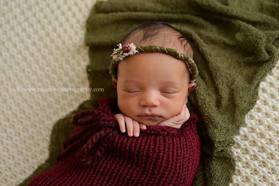 Cranberry Red Newborn Knit Swaddle Sack