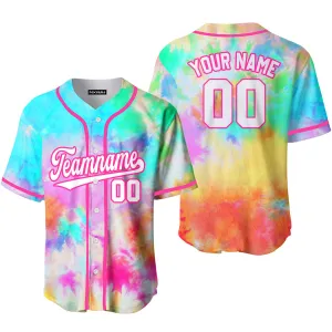 Custom Colorful Tie Dye Background Custom Baseball Jerseys For Men & Women