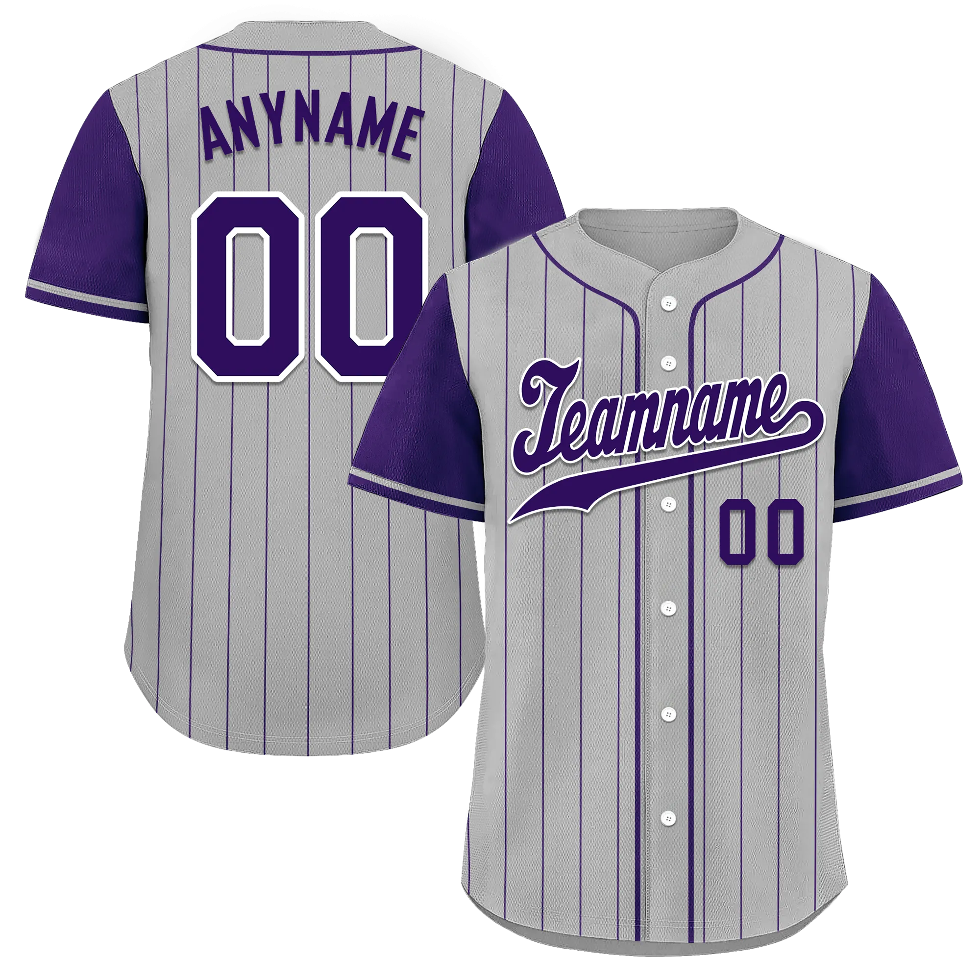 Custom Gray Purple Stripe Fashion Personalized Authentic Baseball Jersey BSBJ01-D017253