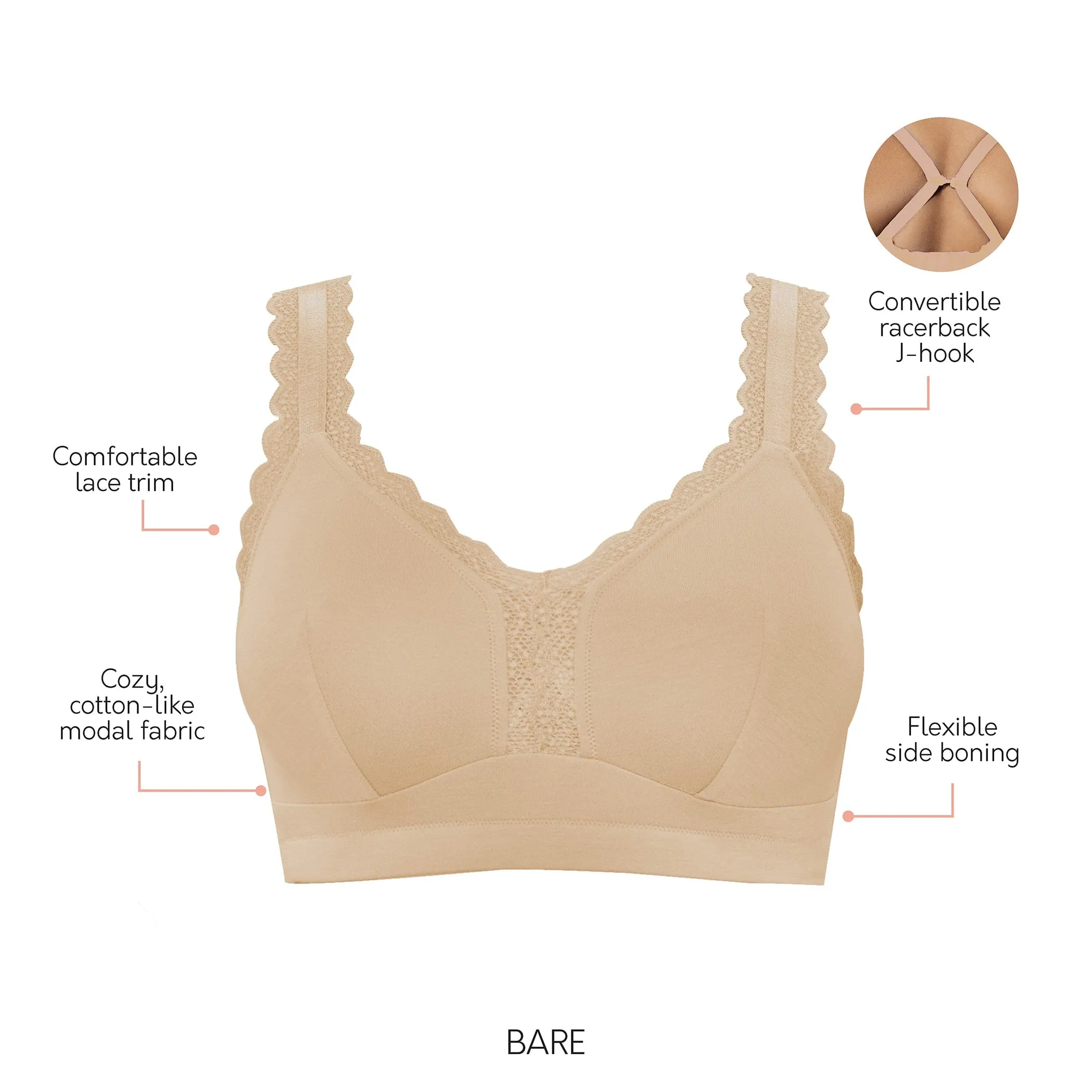 Dalis Wire Free Bralette - Bare