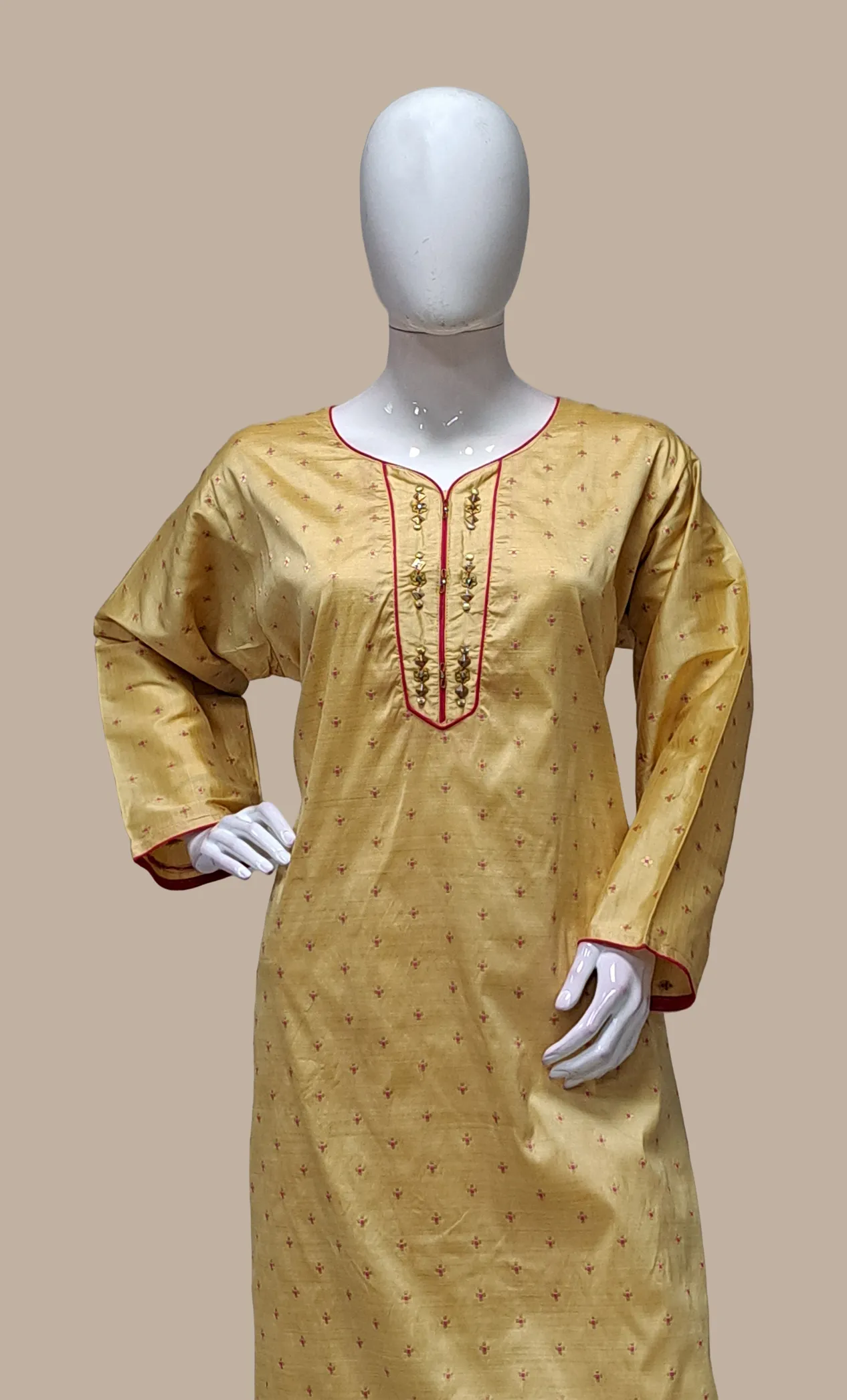 Deep Caramel Embroidered Churidar