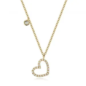 Diamond Jewellery 18ct Gold Diamond Heart Necklace NDQ137