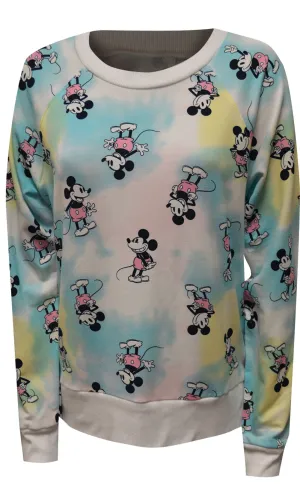 Disney's Mickey Mouse Pastel Tie Dye Ladies Sweatshirt