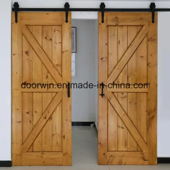 DOORWIN 2021Solid Wood Barn Interior Door with Top Track - China Wood Door1, America Style Door