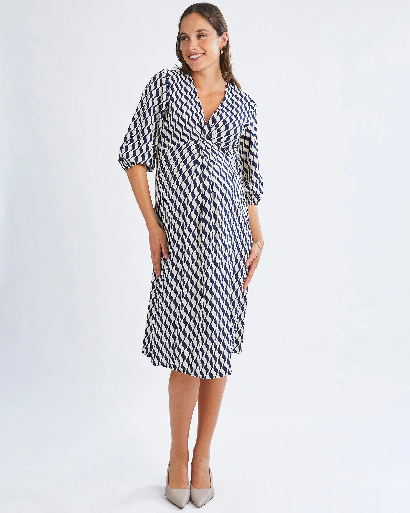 Elea Geometric Wave Work Dress