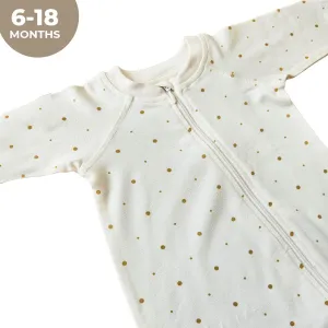 Elli Junior Bamboo Two Way Zip Pyjamas Golden Dots (6-18M)