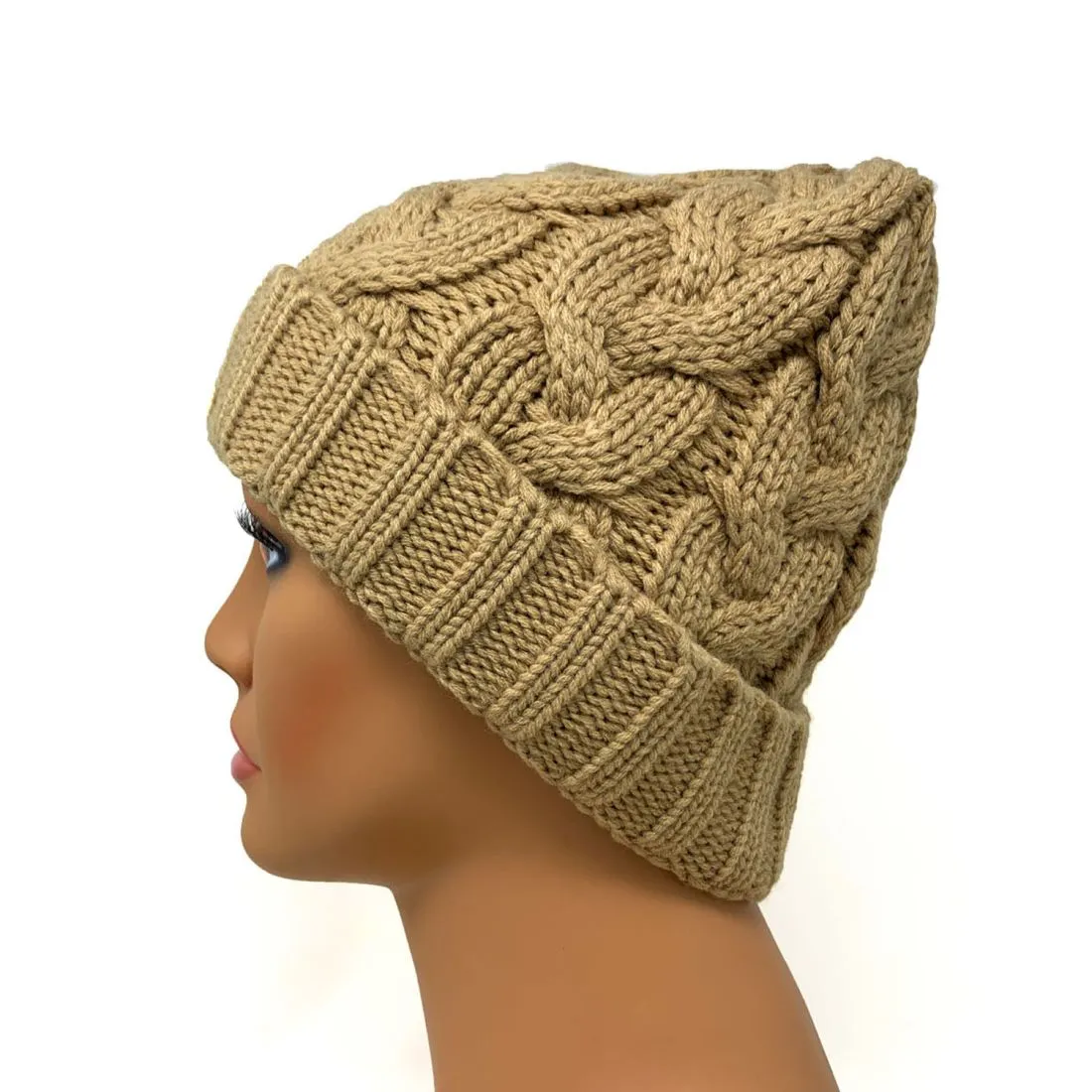 Empire Cove Womens Mens Unisex Winter Warm Solid Cable Knit Cuff Beanie