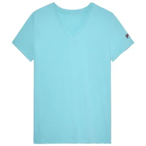 Fila Women's Essentials Short Sleeve V Neck Top - Blue Radiance