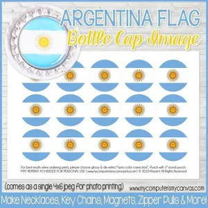 Flag Bottle Cap PRINTABLE {ARGENTINA}