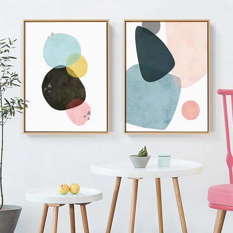 Geometry Abstract Wall Art Canvas Prints - 2 Pcs Set (50x70cm)