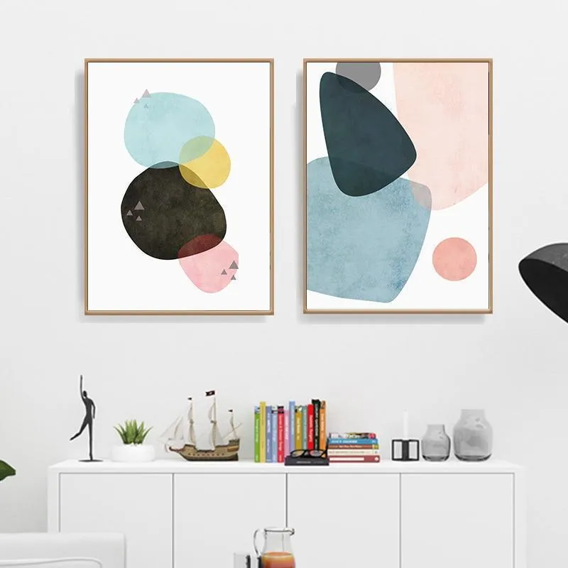 Geometry Abstract Wall Art Canvas Prints - 2 Pcs Set (50x70cm)