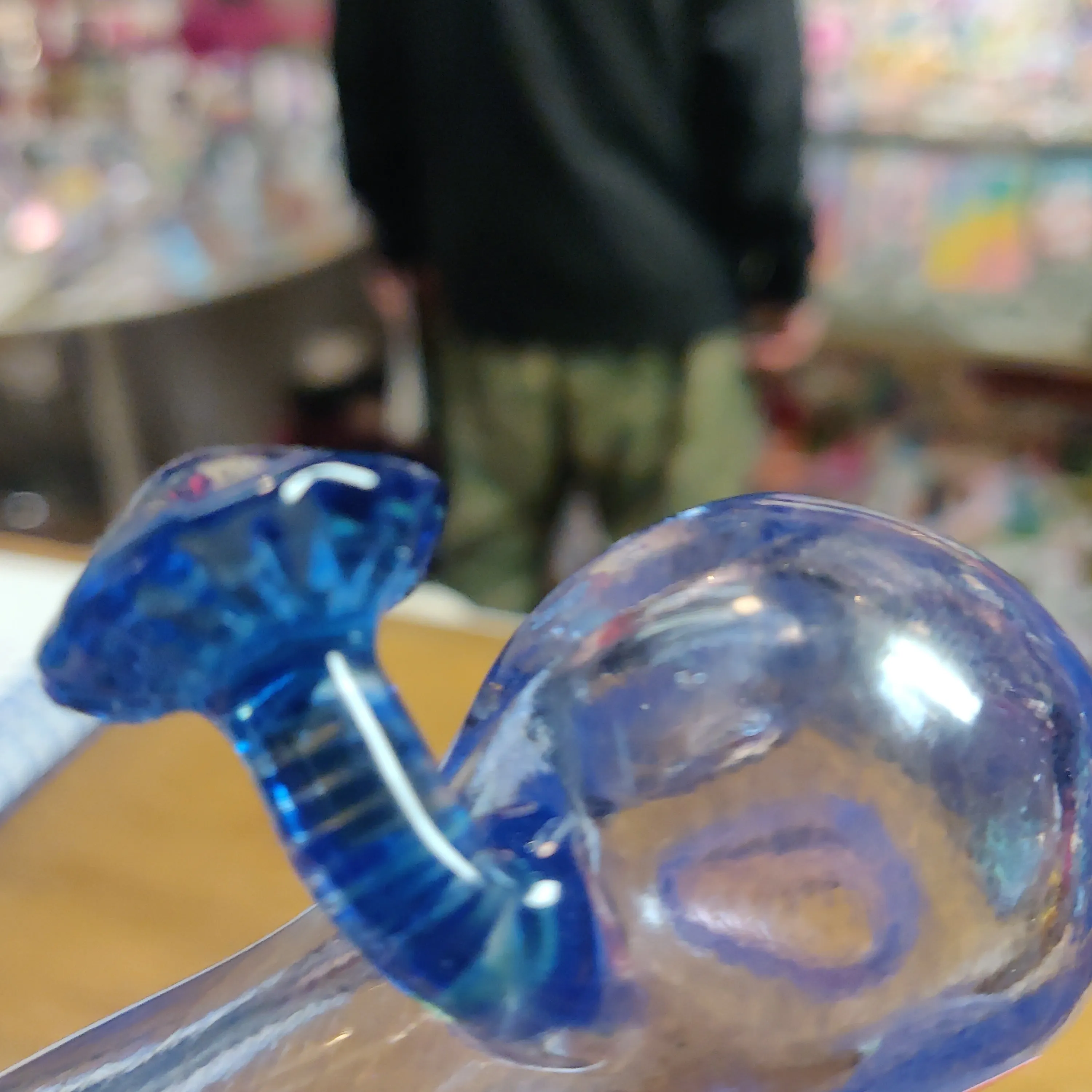 Glass Piece [ Blue Mushroom ] by W.C. Glass