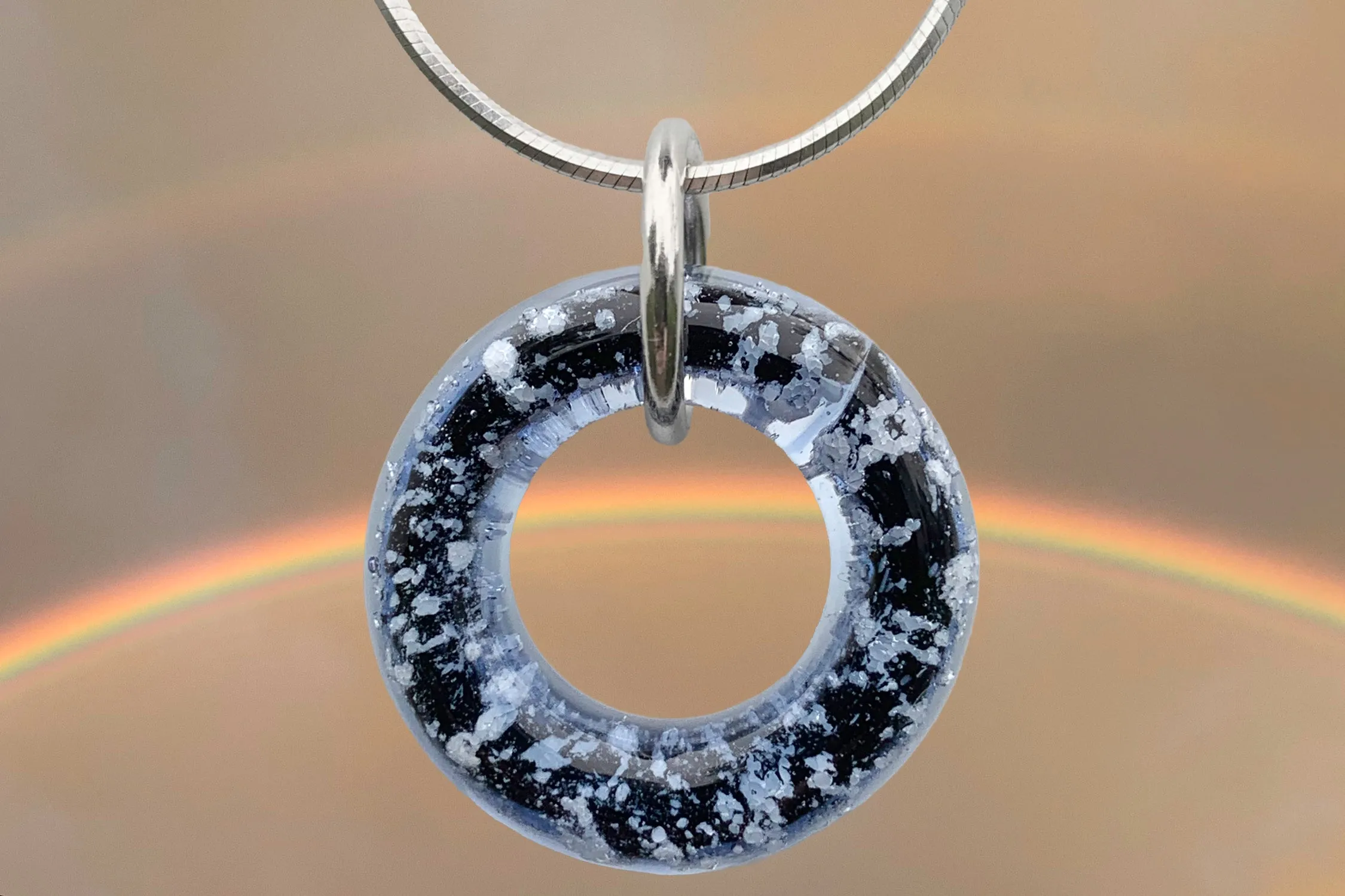 Halo Pendant with Cremation Ash