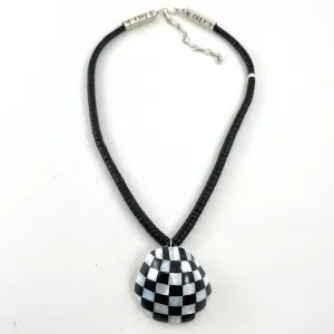 Handmade Jet Beads With Checkerboard<br>By Cheyenne Grabiec