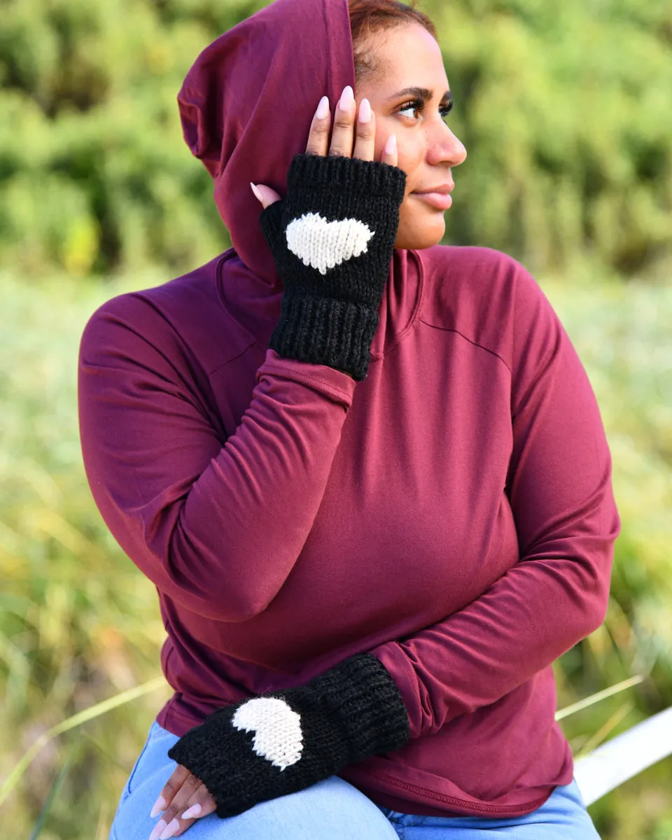 Heart Fingerless Gloves