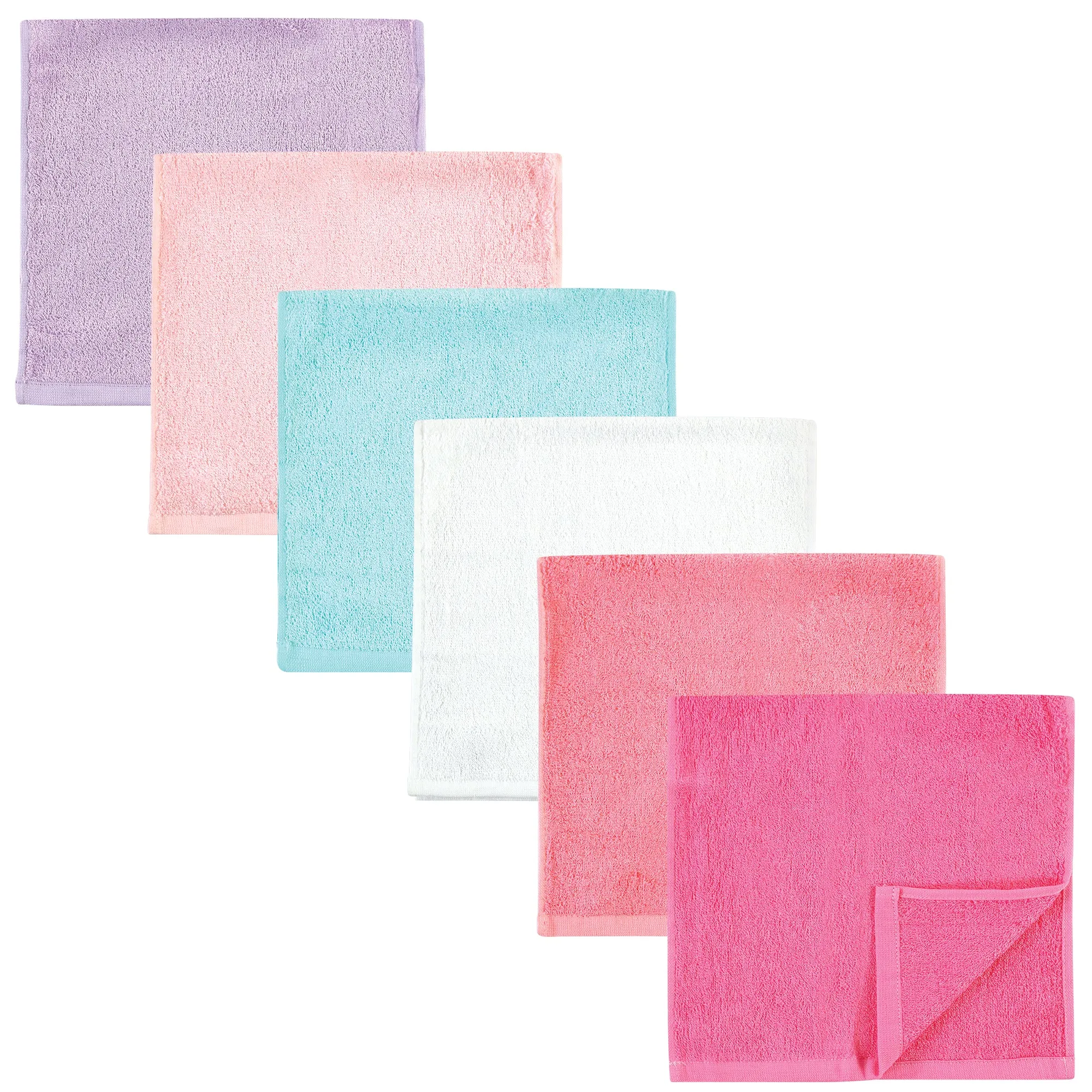 Hudson Baby Rayon from Bamboo Burpcloth 6pk, Pink Lilac