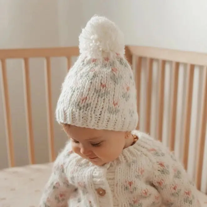 Huggalugs - Pom Pom Knit Beanie - Bitty Blooms