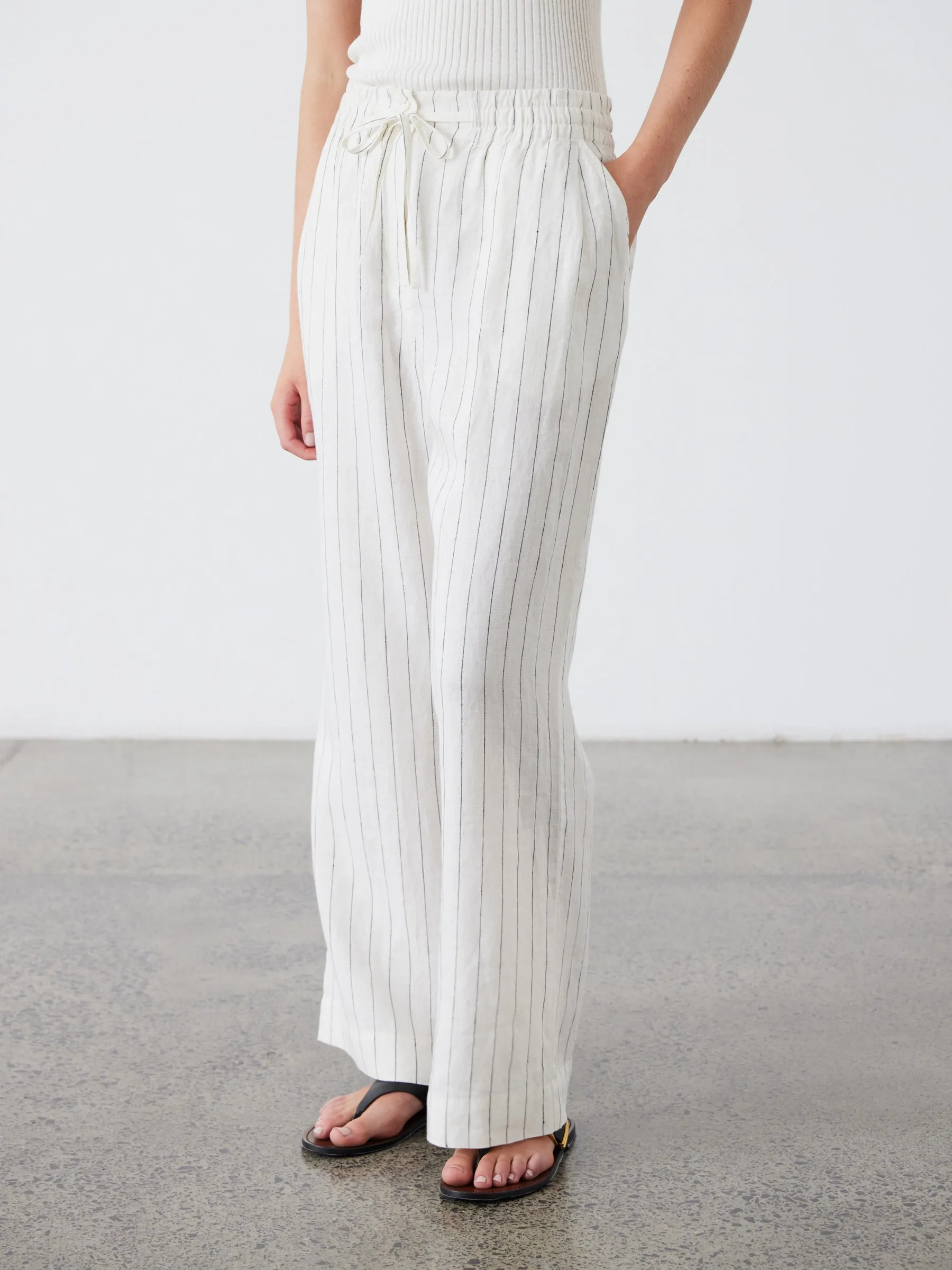 Jacque Pant - Ecru Stripe