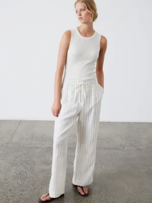 Jacque Pant - Ecru Stripe