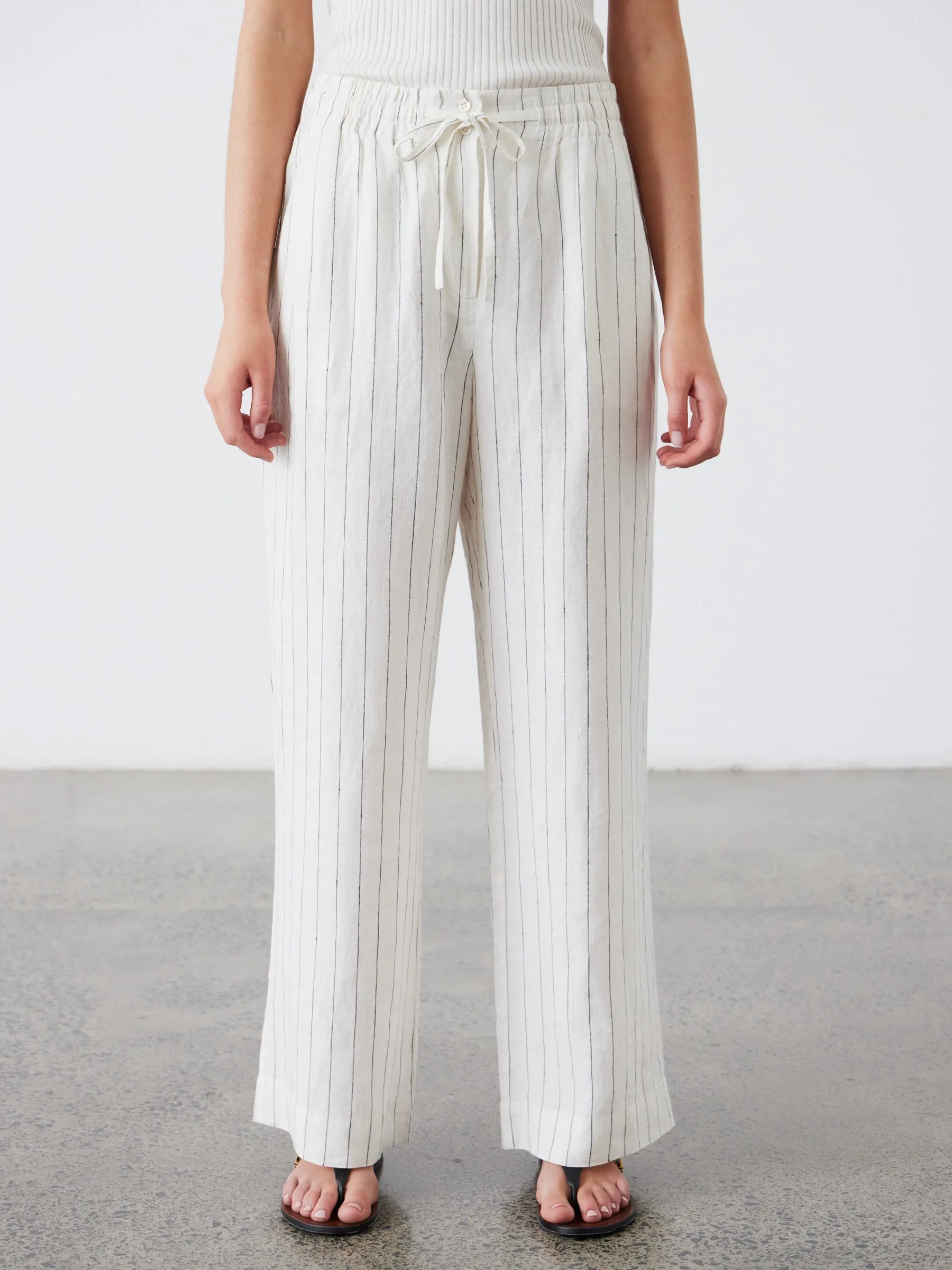 Jacque Pant - Ecru Stripe