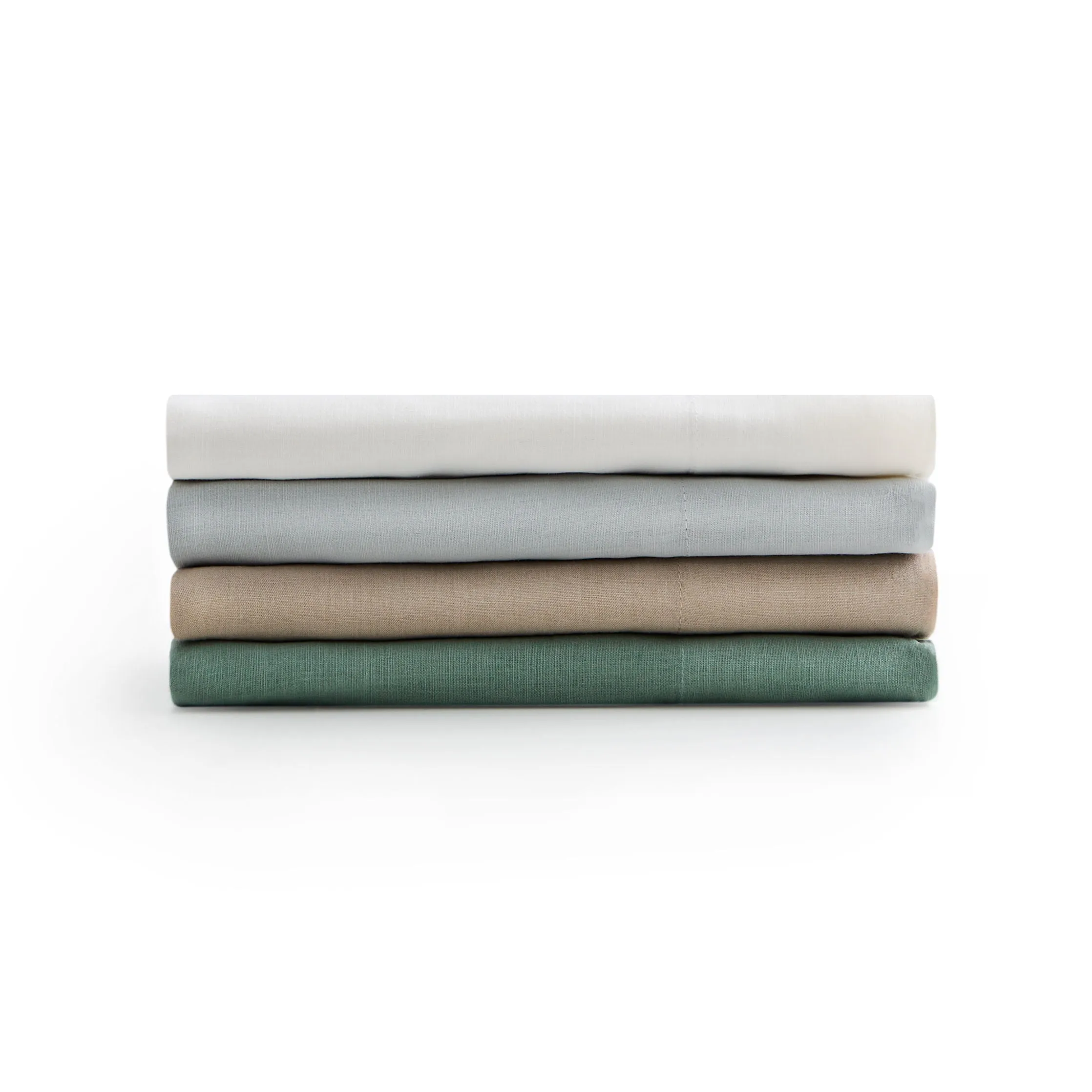 Linen-Weave Cotton King Sheet Set - Fog