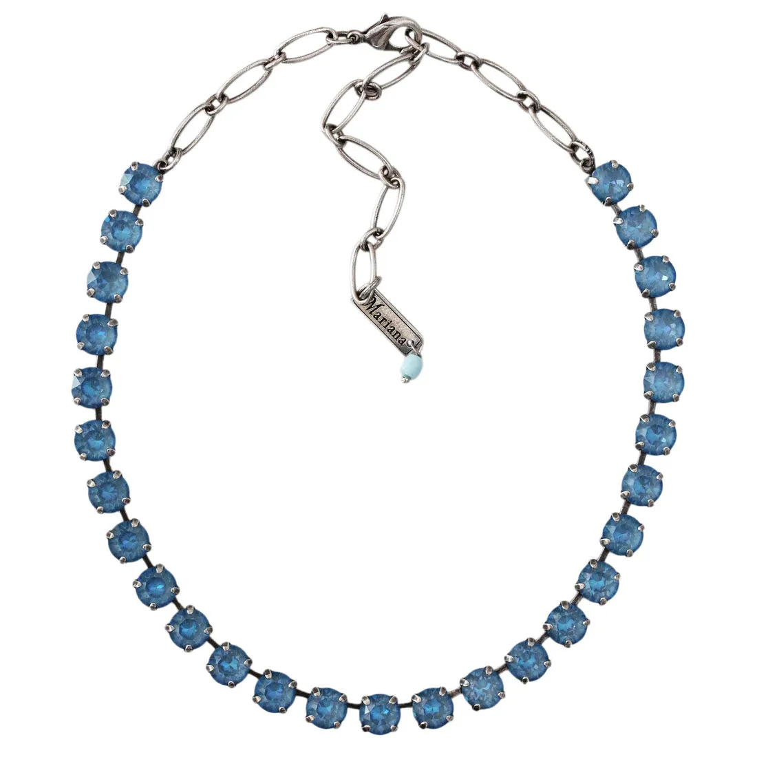 Mariana "Sun-Kissed Ocean" Silver Plated Must-Have Everyday Crystal Necklace, 3252 143143