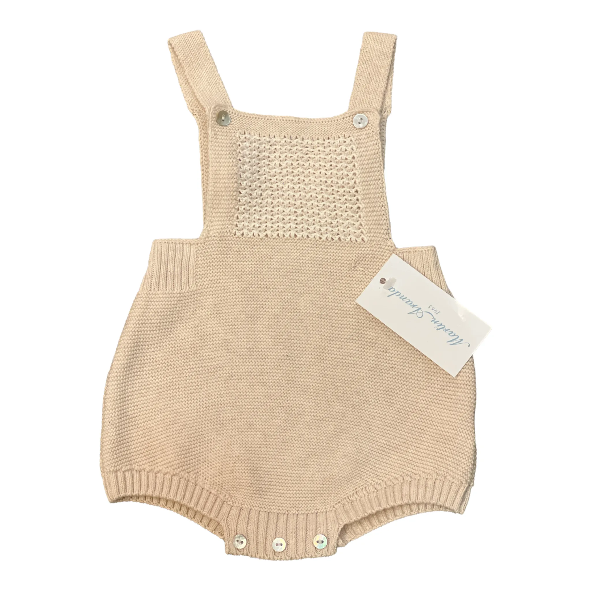 Martin Aranda Boys Ecru Knit Overall