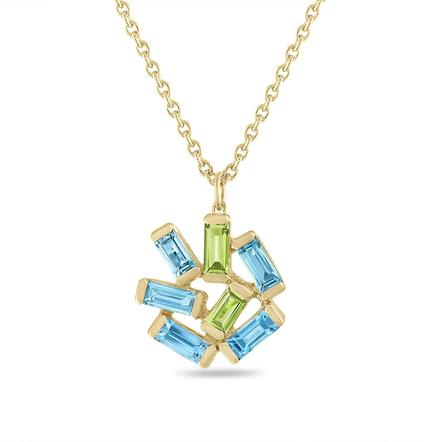 Medium Jubilation Necklace: Blue Topaz and Peridot