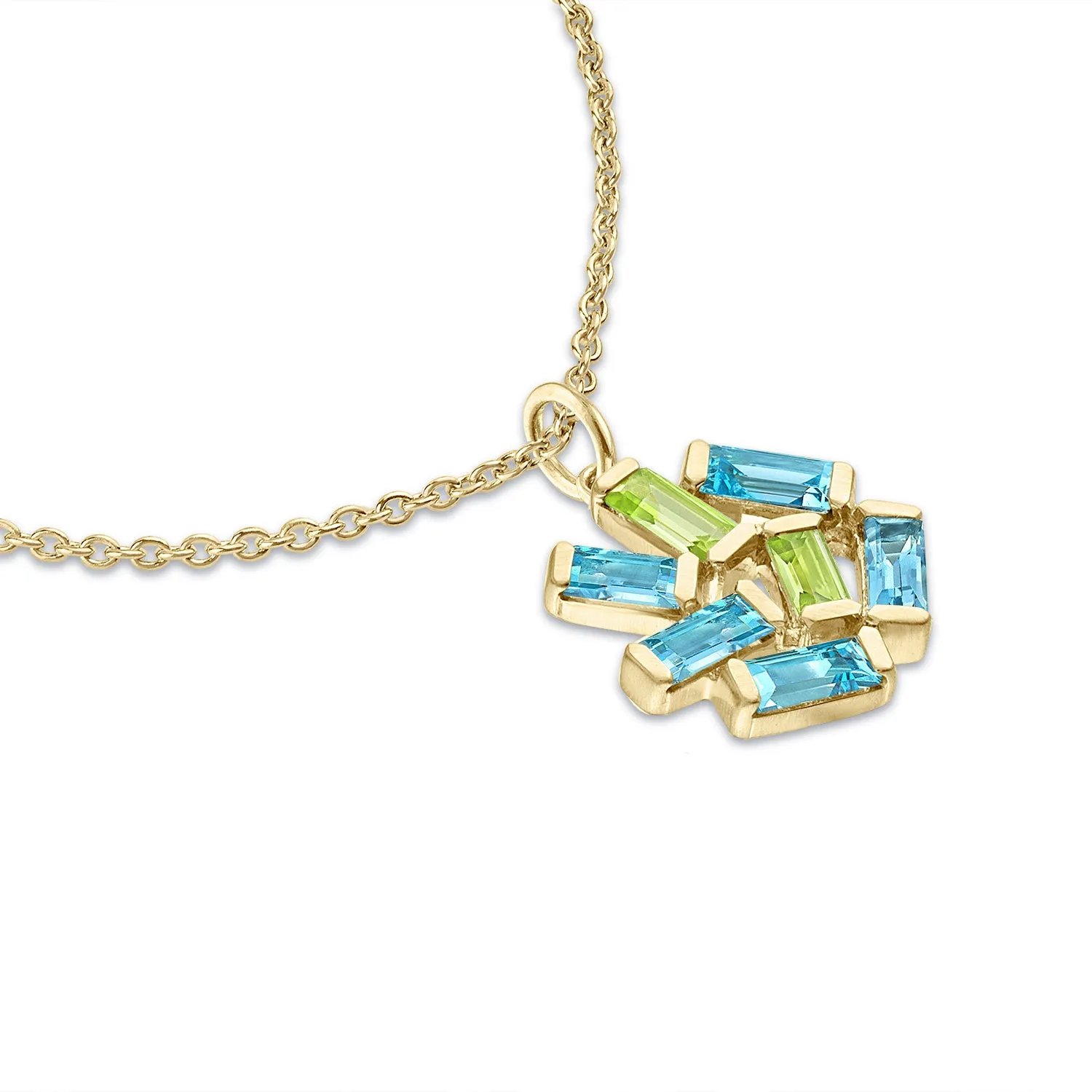 Medium Jubilation Necklace: Blue Topaz and Peridot