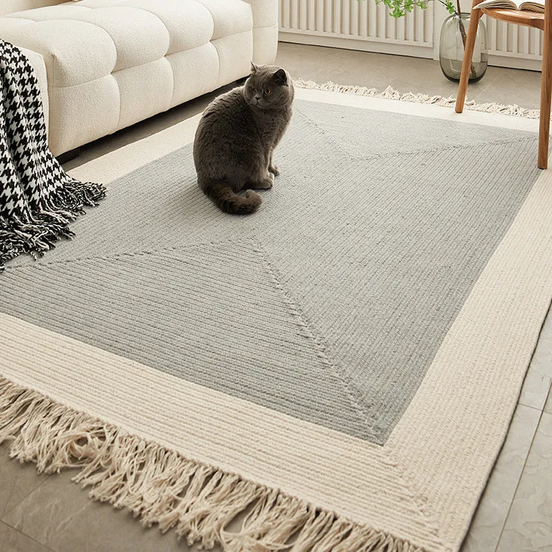 Minimalist Cotton Linen Woven Carpet