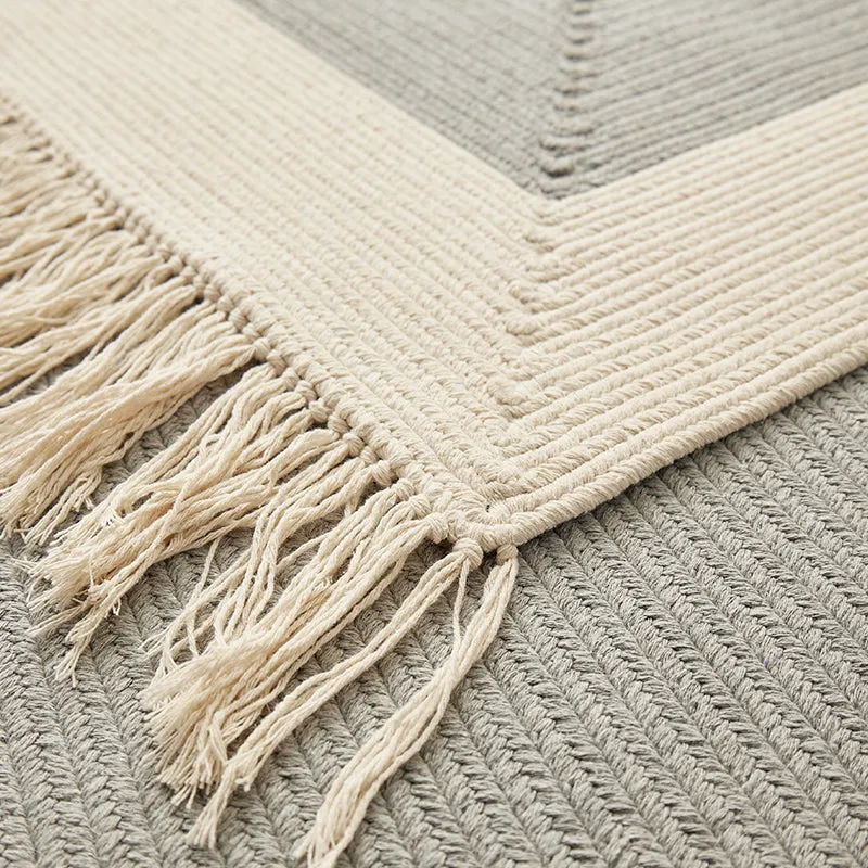 Minimalist Cotton Linen Woven Carpet